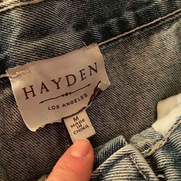 TOPSHOP BRAND HAYDEN FRINGE TRIMMED MID-LONG JEAN DENIM PENCIL SKIRT M - Picture 2 of 12